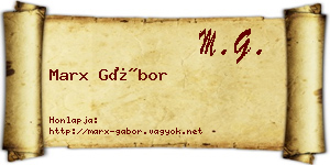 Marx Gábor névjegykártya